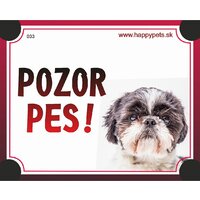 Tabuľka Pozor Pes - shi tzu portrét
